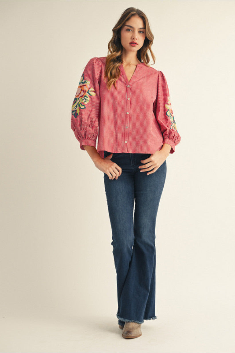 Bloom & Stripe Blouse