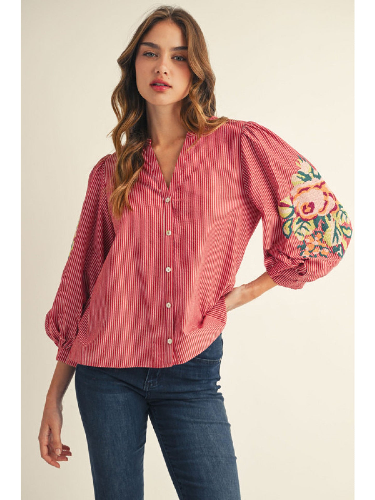 Bloom & Stripe Blouse