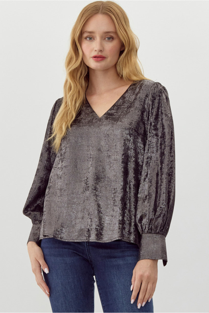 Chic in Charcoal Blouse
