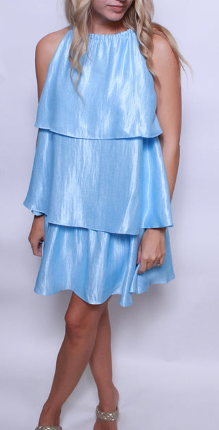 Sky's The Limit Tiered Mini Dress