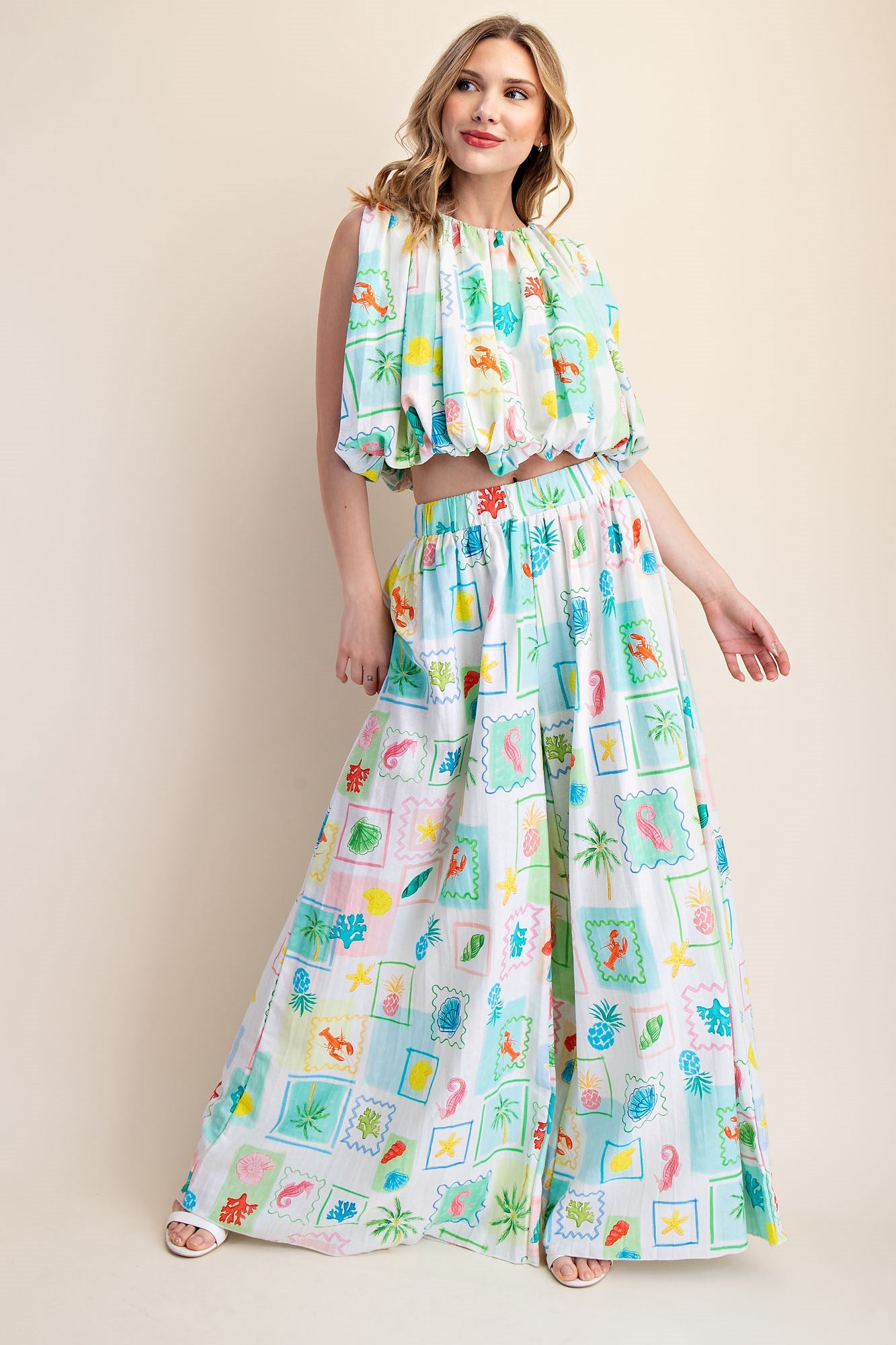 Sleeveless Beachy Pleated Top