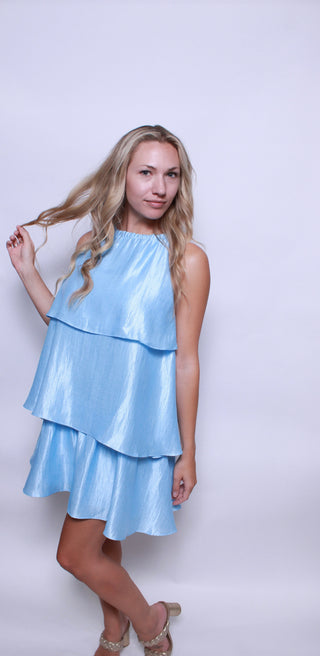 Sky's The Limit Tiered Mini Dress