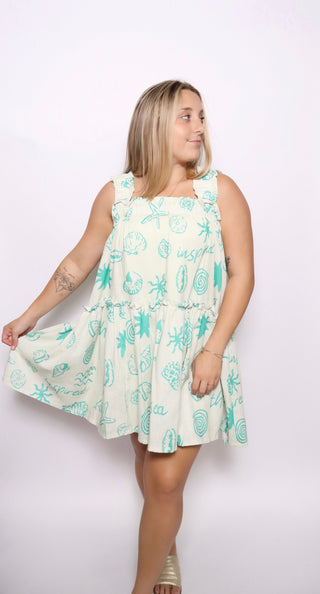 Abstract Print Tiered Dress