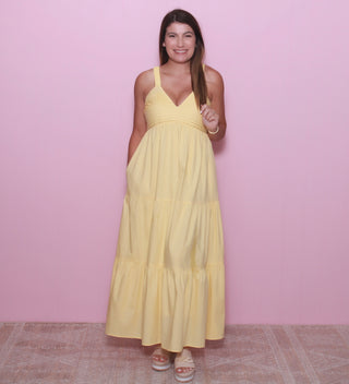 SLEEVELESS V NECK MAXI DRESS