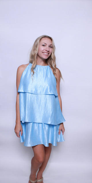 Sky's The Limit Tiered Mini Dress