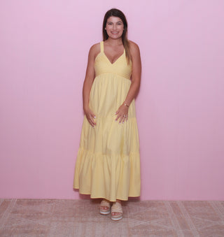 SLEEVELESS V NECK MAXI DRESS