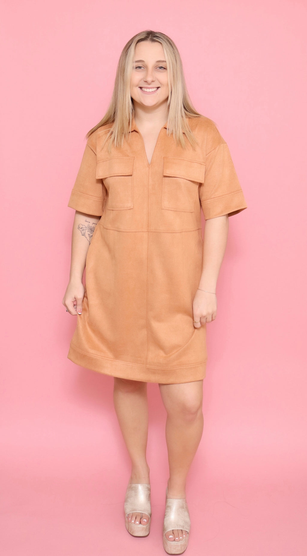 brown floral sawyer mini dress Brown Floral A Line Mini Dress – Wildflower Threads main image 1