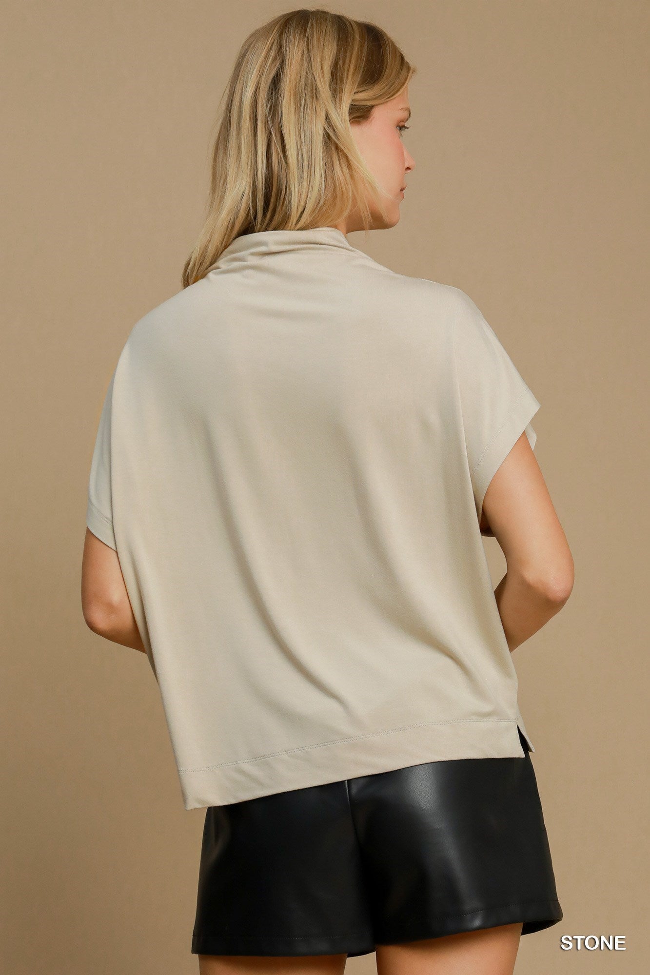 Sleeveless Funnel Neck Top