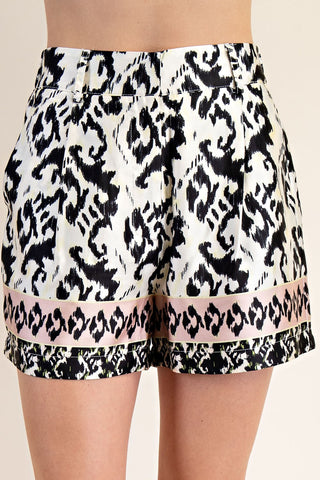Border Print Shorts