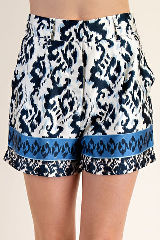 Border Print Shorts