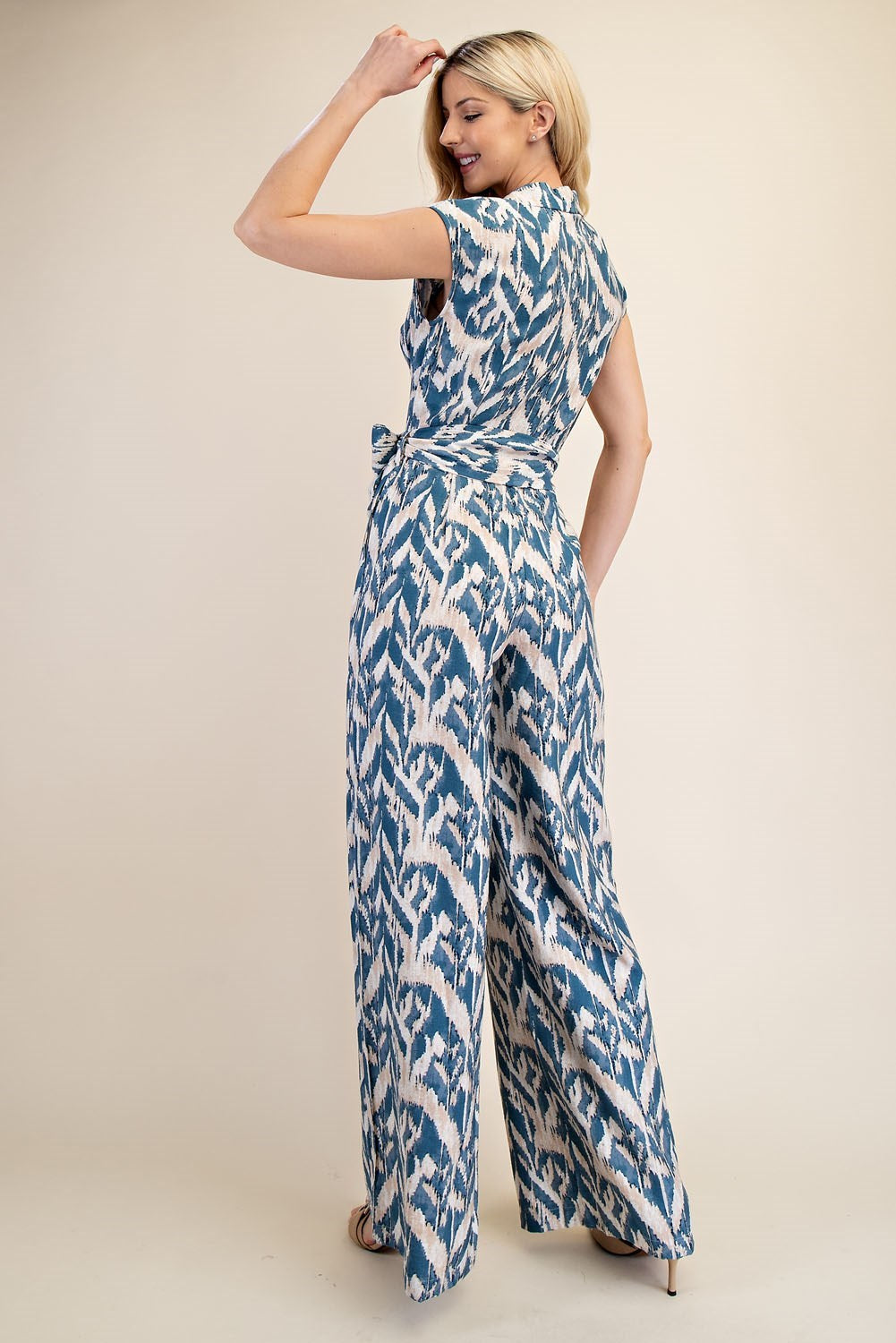 V-Neck Knotted Jumpsuit