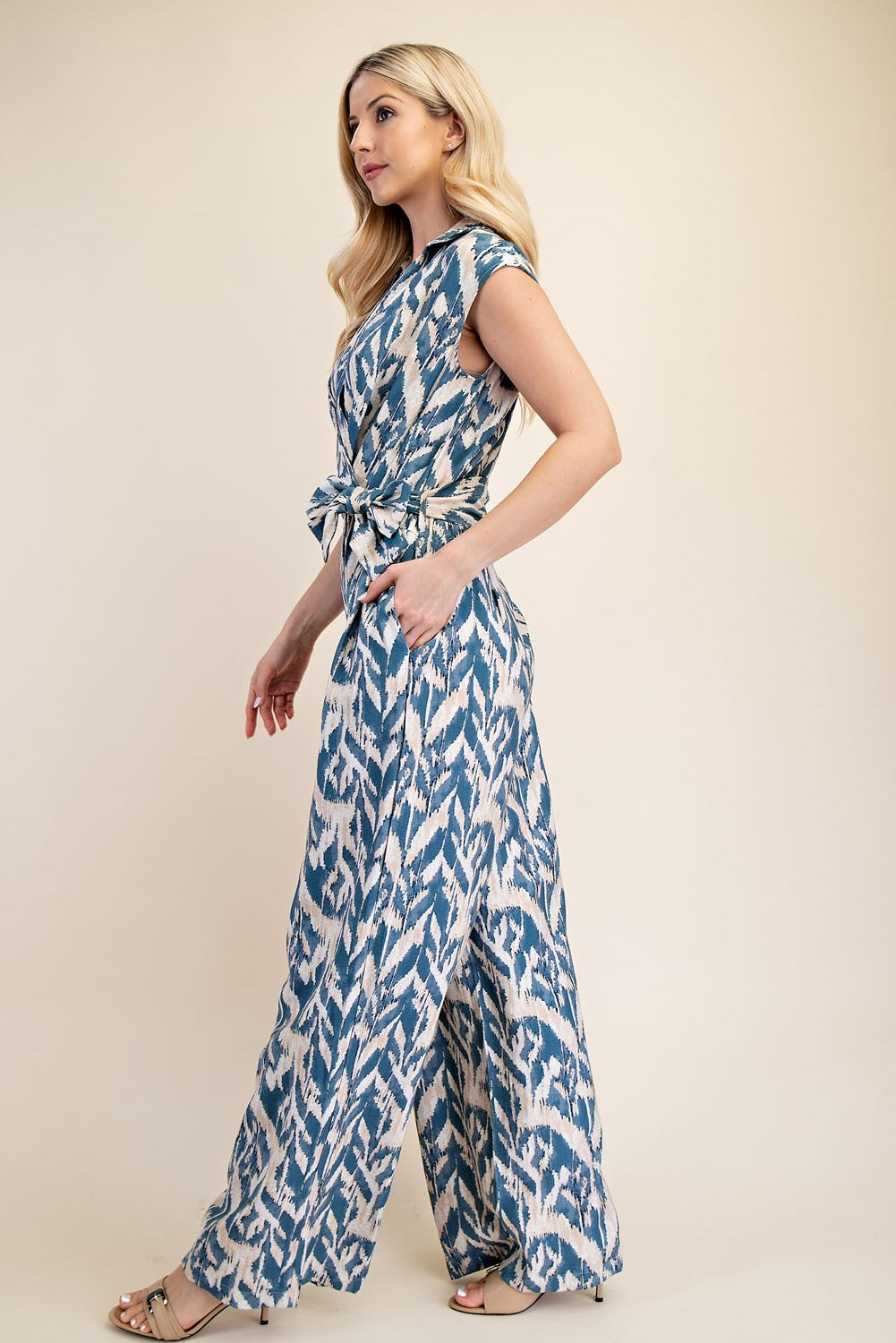 V-Neck Knotted Jumpsuit