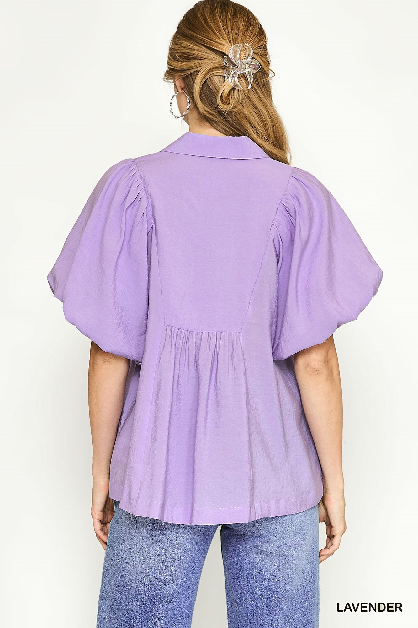 Exaggerated Bubble Sleeve Top