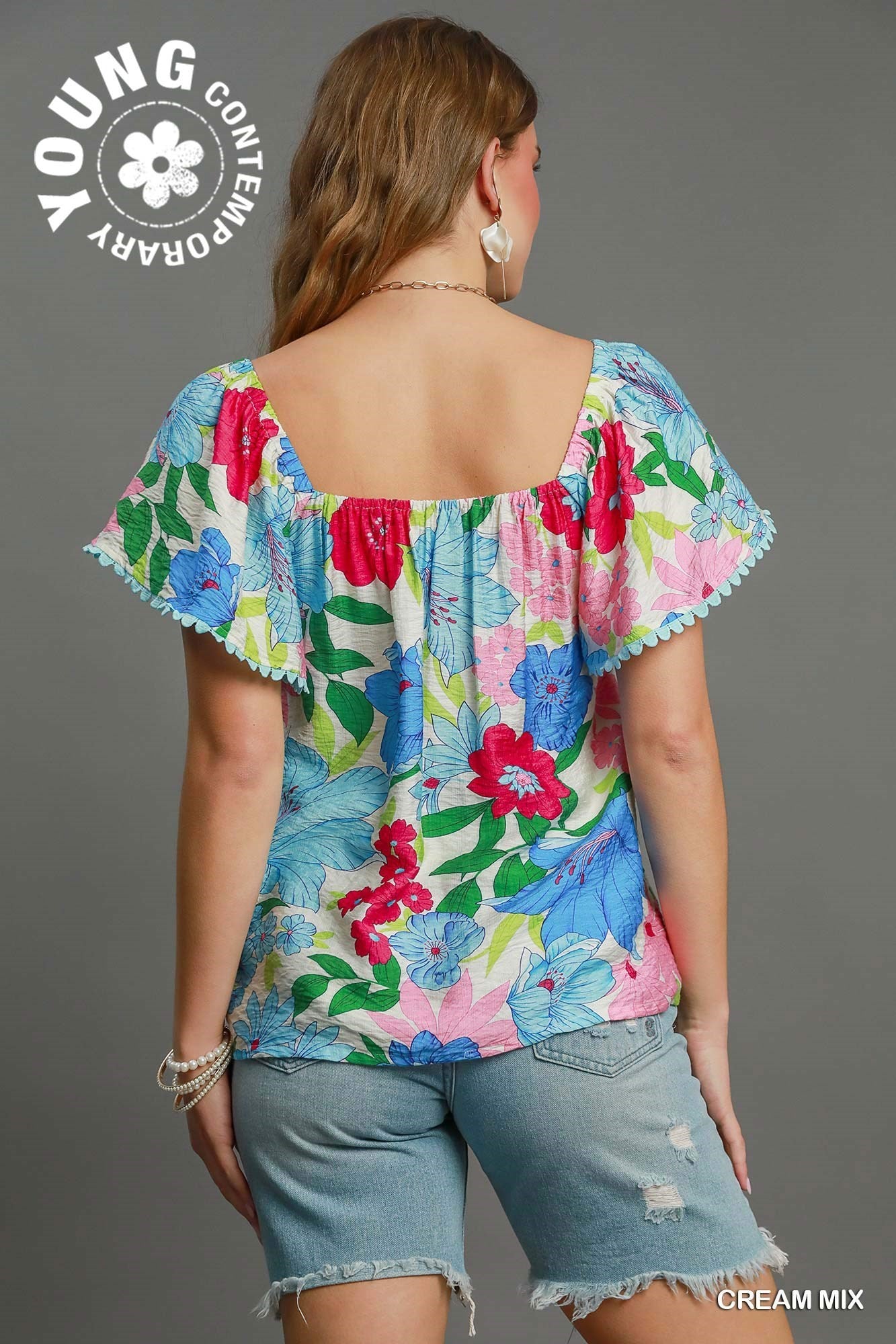 Floral Print Babydoll Top