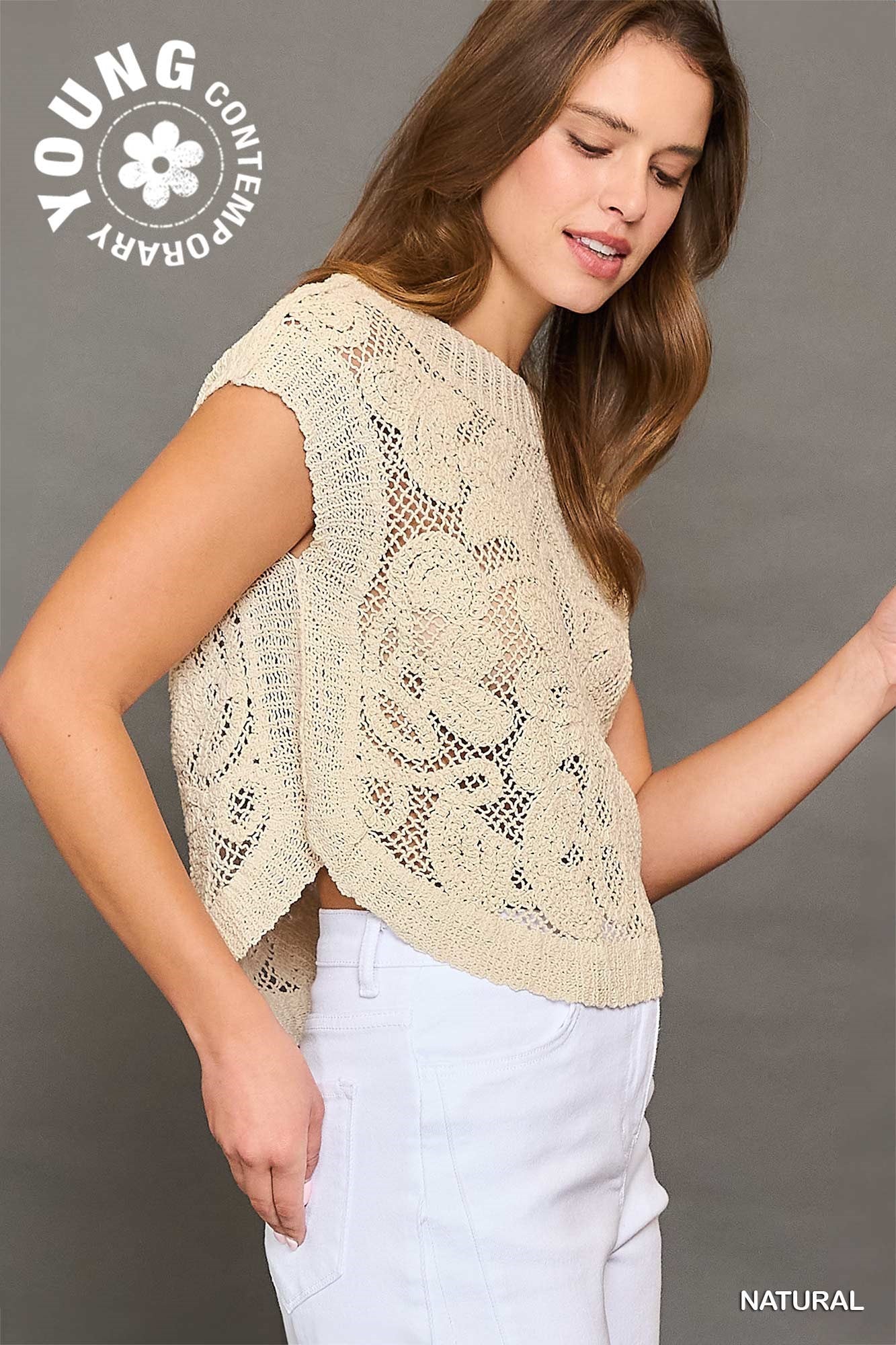 Boho Chic Crochet Knit Top