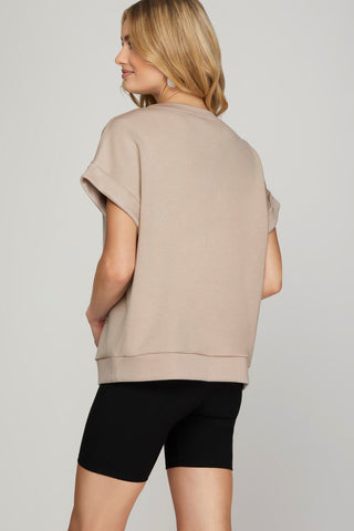 DROP SHOULDER KNIT TOP