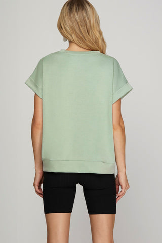 DROP SHOULDER KNIT TOP