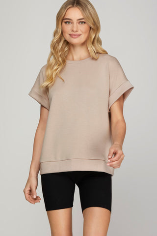 DROP SHOULDER KNIT TOP