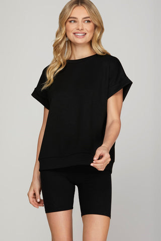 DROP SHOULDER KNIT TOP