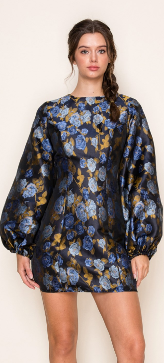 Midnight Bloom Mini Dress