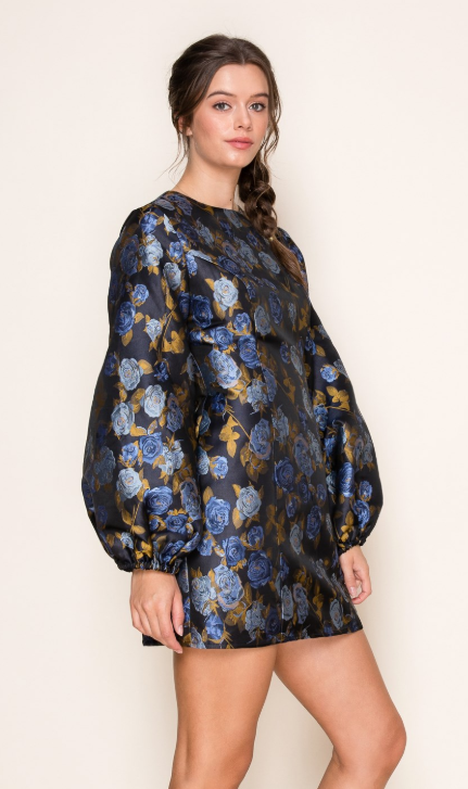 Midnight Bloom Mini Dress
