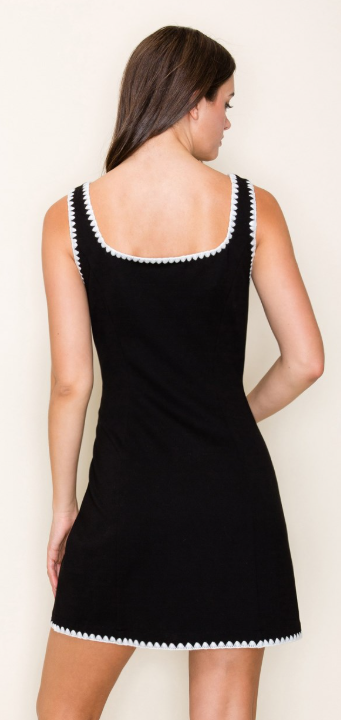 Contrast Stitch Detail Mini Dress