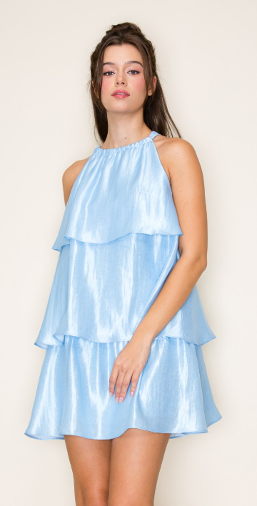Sky's The Limit Tiered Mini Dress