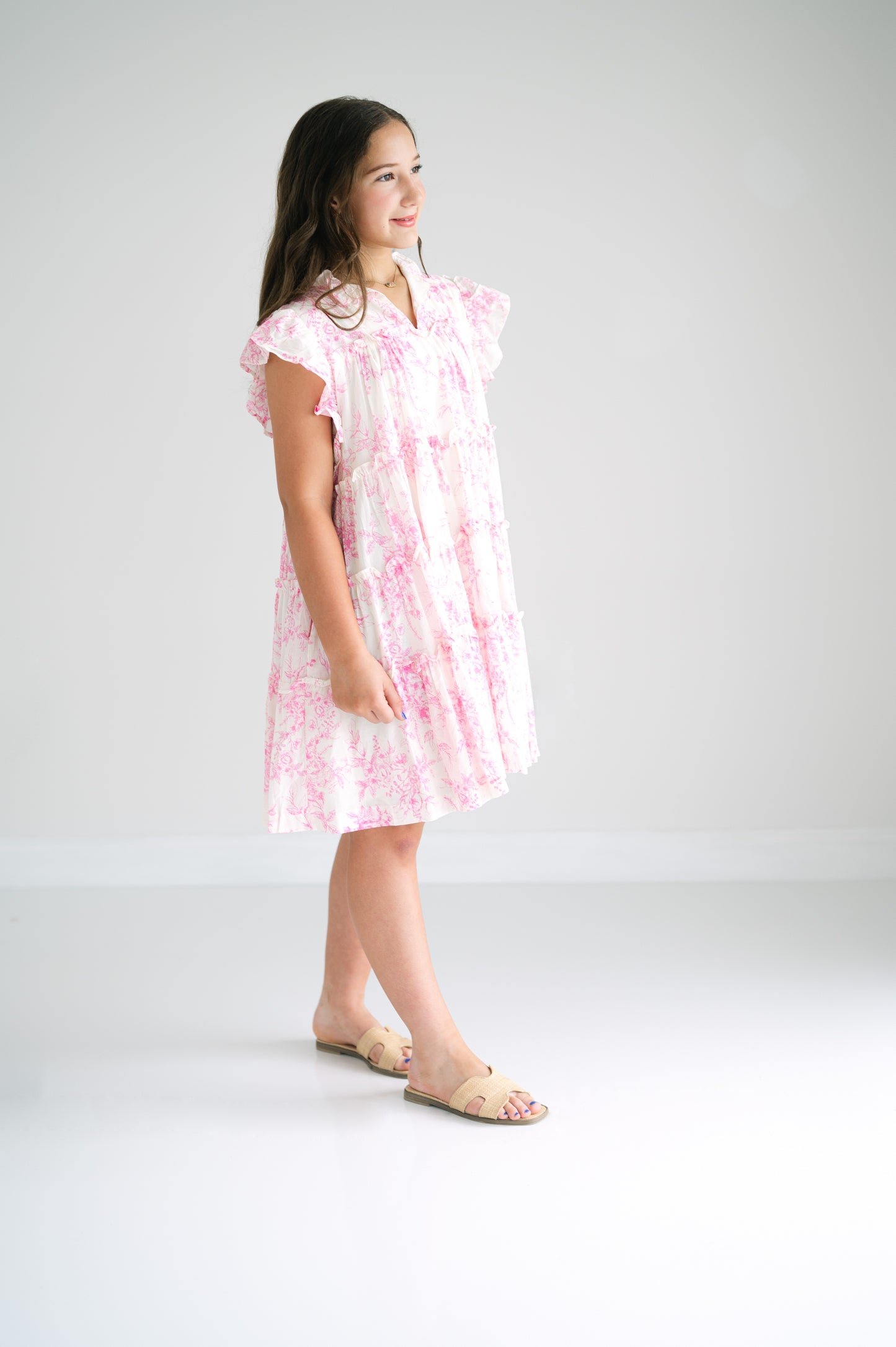 Flutter sleeve babydoll mini dress