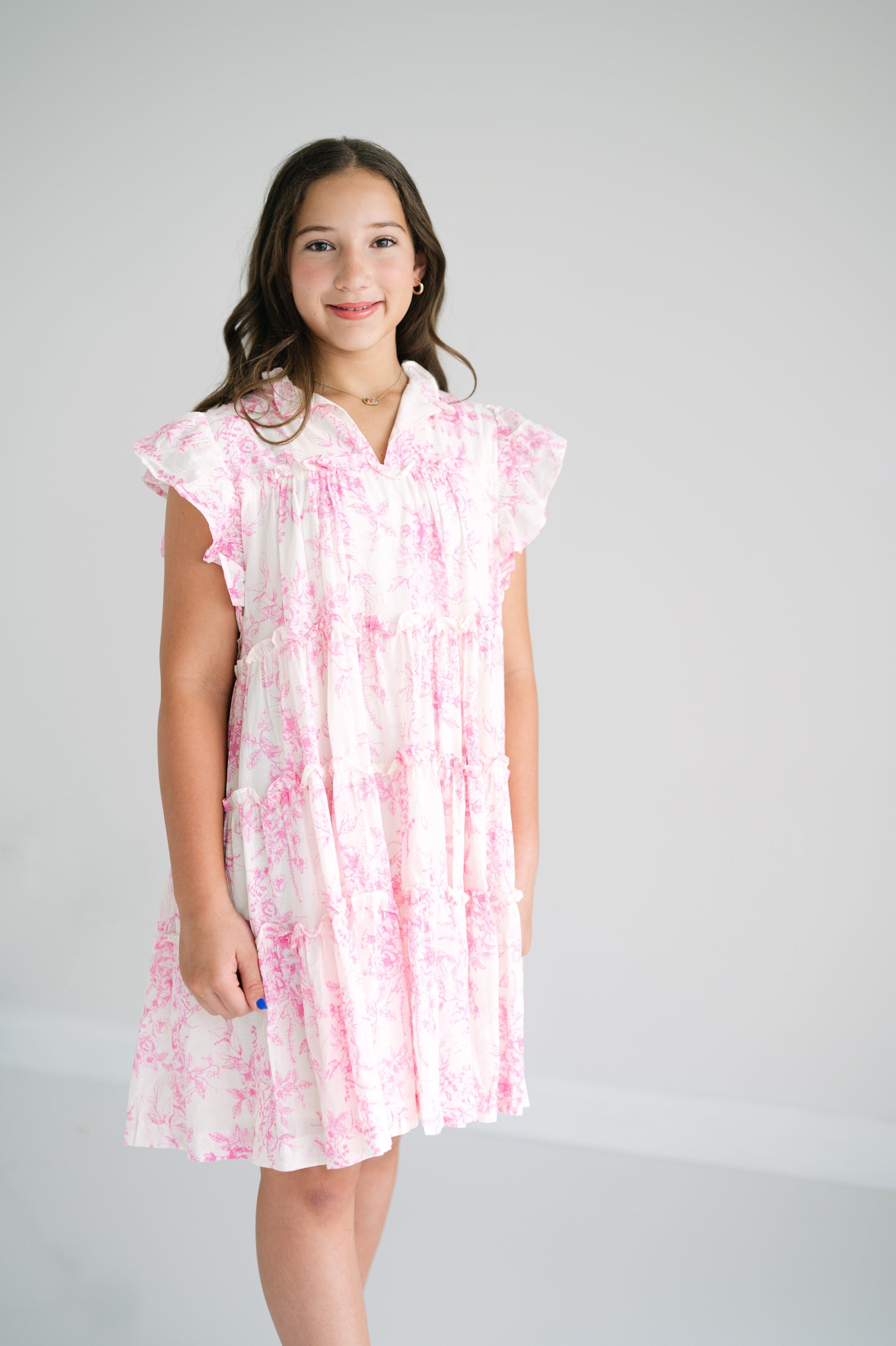 Flutter sleeve babydoll mini dress