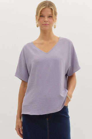Solid v-neck top