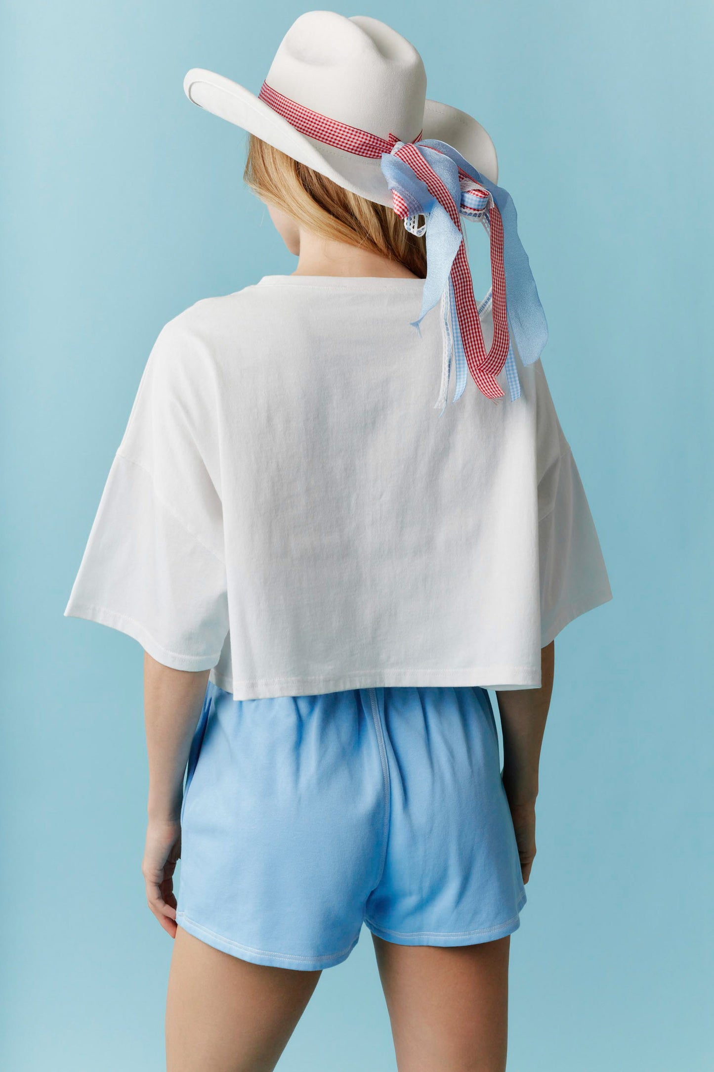 American Bow Flag with Rhinestone Detail Cotton Tee