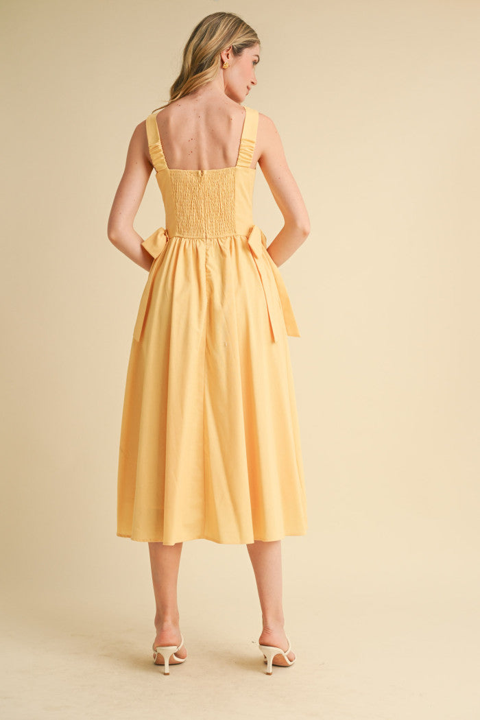 Bow detail midi dress