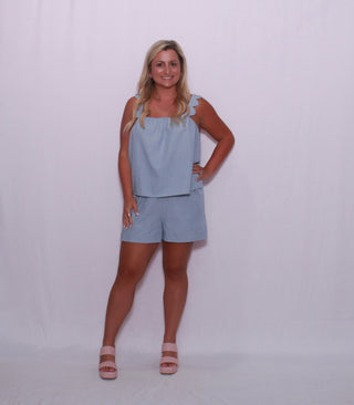 Scalloped Strap Tank Top