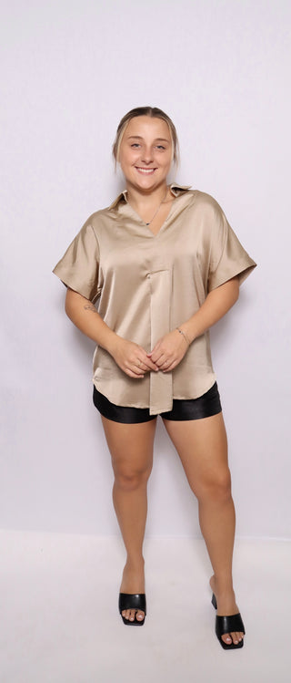 V-Neck Collar Sleeve Top
