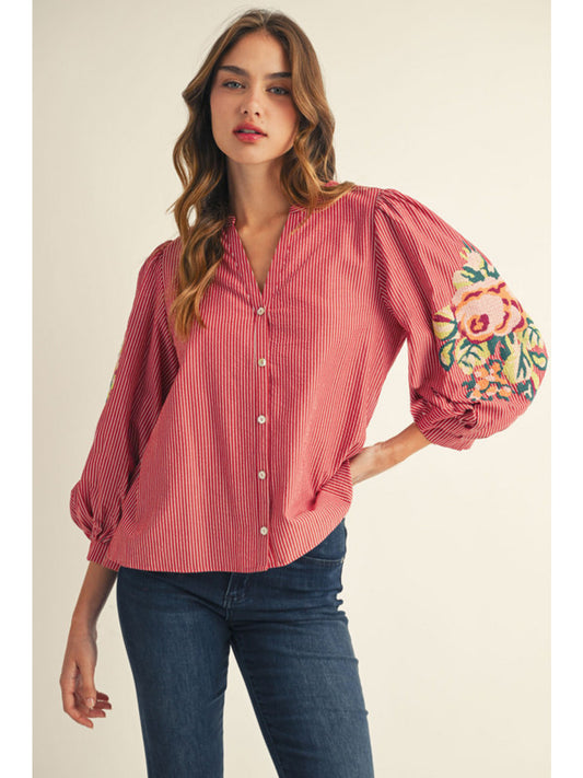 Bloom & Stripe Blouse