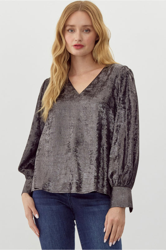 Chic in Charcoal Blouse
