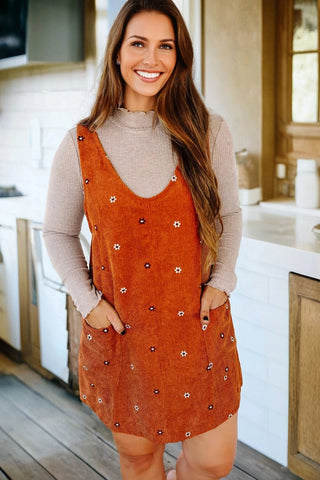 The Autumn Daisy Overall Mini Dress