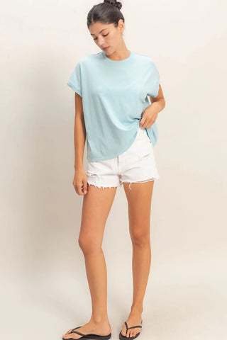 Capped Sleeve Mineral Wash T-Shirt
