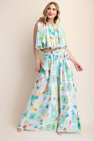 Sleeveless Beachy Pleated Top