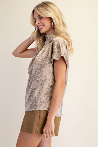 Mocha Luxe Draped Blouse