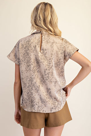 Mocha Luxe Draped Blouse