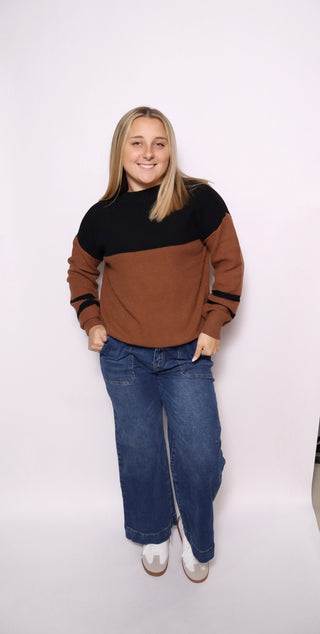 Mocha Moment Colorblock Sweater