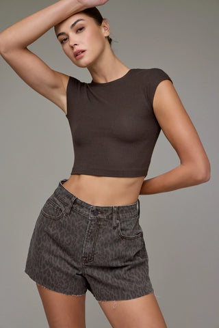 HIDDEN Nightfall Leopard Denim Shorts