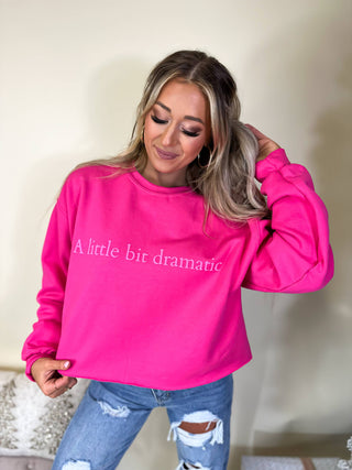 A Little Bit Dramatic Cropped Puff Graphic Crew