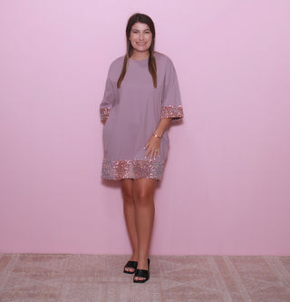 Sequins Band Tee Dress