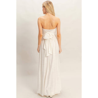 Strapless Tie-Back Smocked Dress