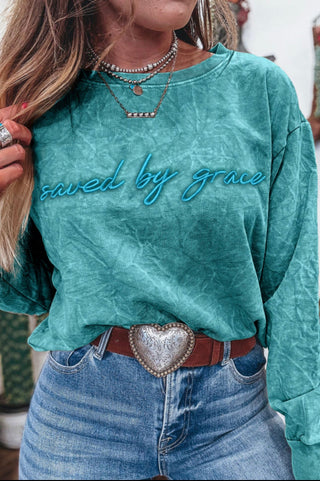 PRE ORDER - Saved By Grace Mineral Wash Sweatshirt