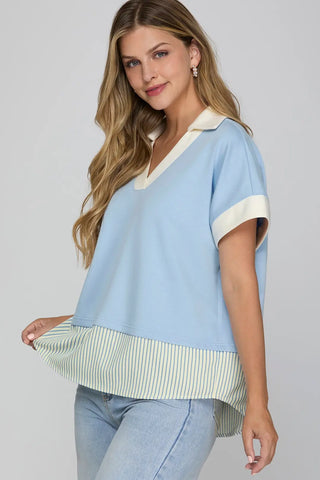 She&Sky Pastel Days Collared Top