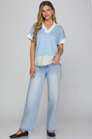 She&Sky Pastel Days Collared Top