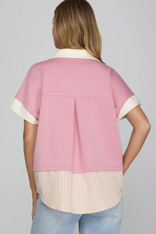 She&Sky Pastel Days Collared Top
